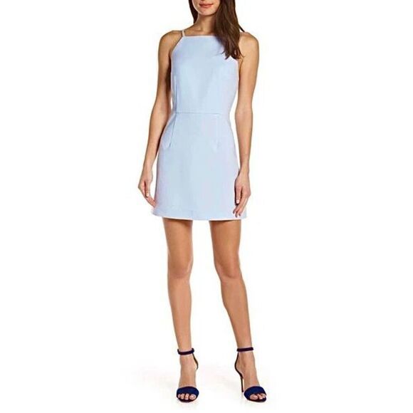 New. French Connection baby blue mini dress. MSRP $168. Size 6 - Picture 5 of 10